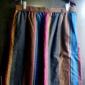 J C Penny Vintage Multicolor Striped Wool Blend Skirt Midi Size 34